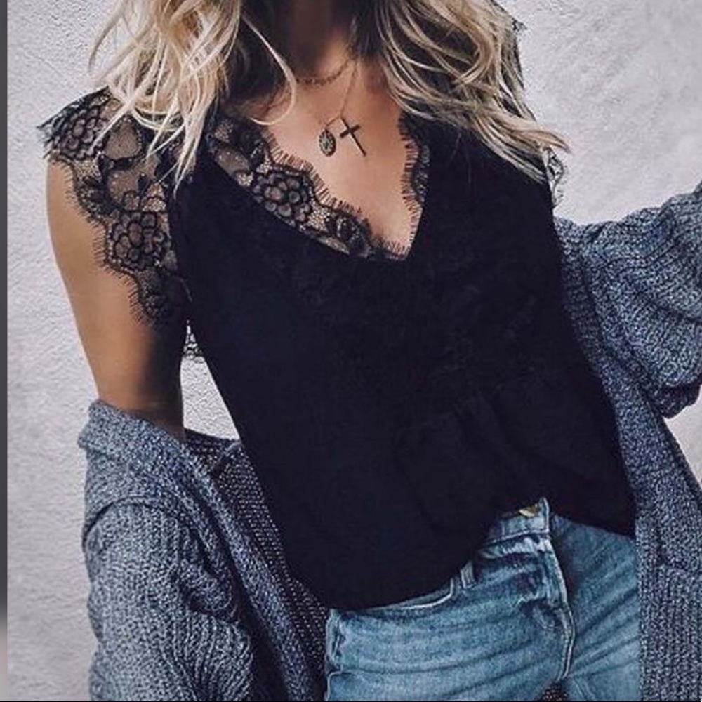 Black Lace Blouse